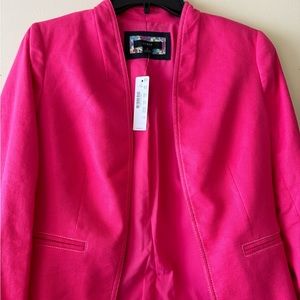 J. Crew NWT Womens Fuchsia Pink Stretch Linen Blazer (Size 2)